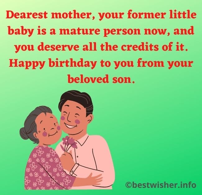 Birthday wishes for mother from son
