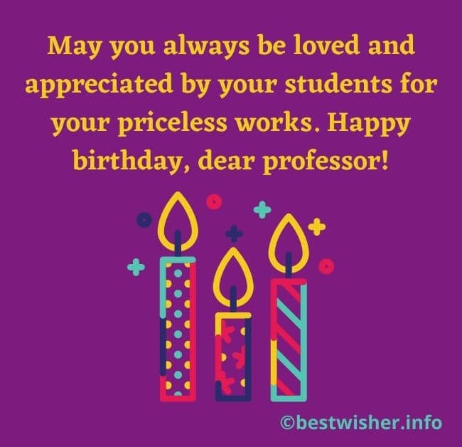 Birthday wishes for professor