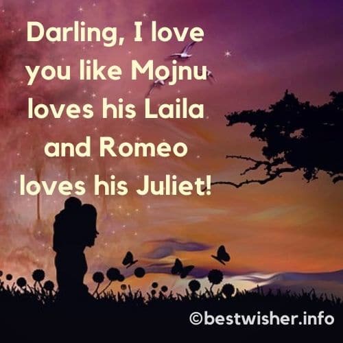 I love you like Mojnu loves his Laila
