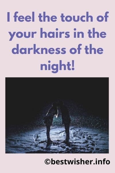 I feel the touch of your hairs in the darkness of the night