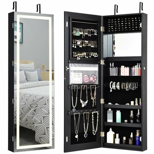 DoorWall Mount Jewelry Cabinet with Touch Screen Mirror 8