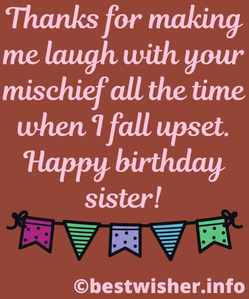 Birthday caption for sister