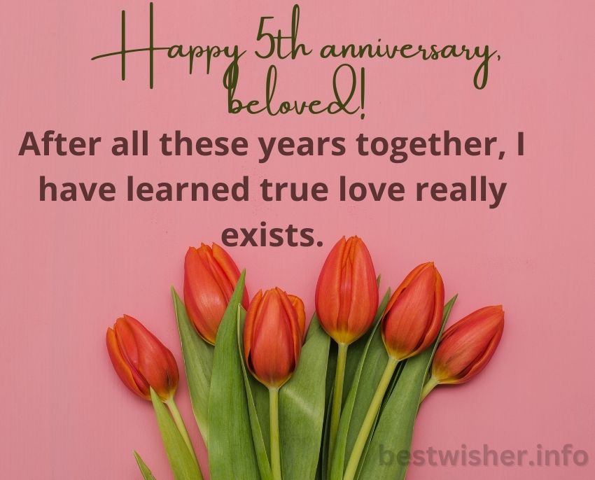 5th love anniversary wishes for girlfriend